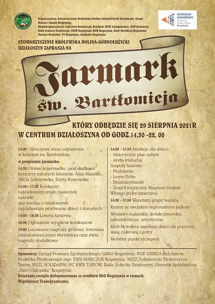 plakat na jarmark bartlomieja sponsorzy