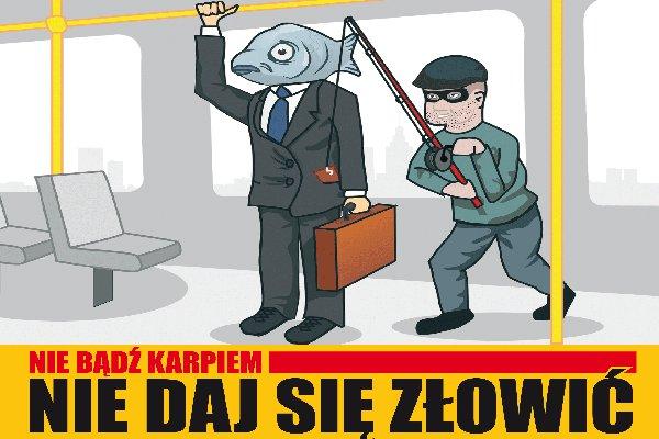 Nie bądź karpiem, nie daj sie złowić, fot. plakat policyjnej kampanii