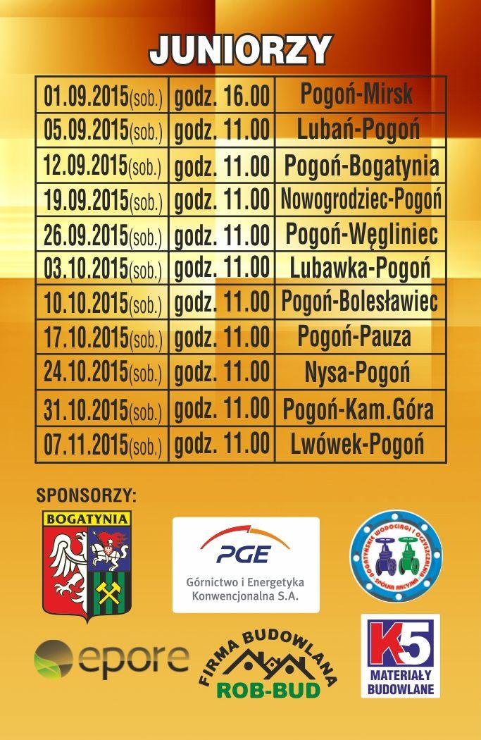 Terminarz wiosna 2015sen