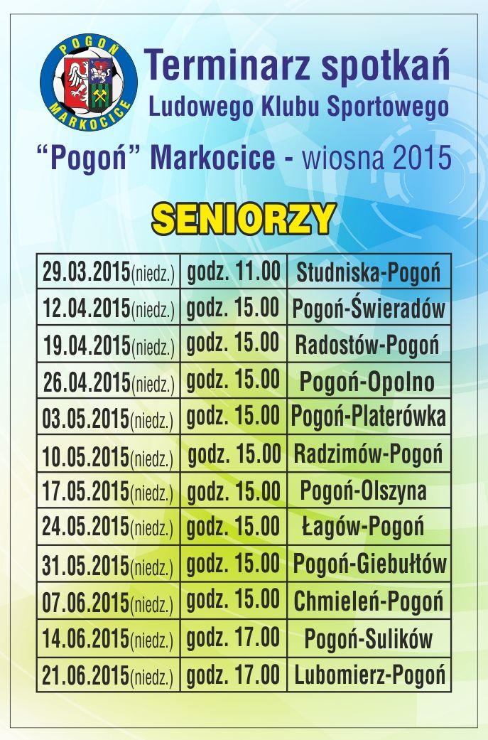 Terminarz wiosna 2015sen