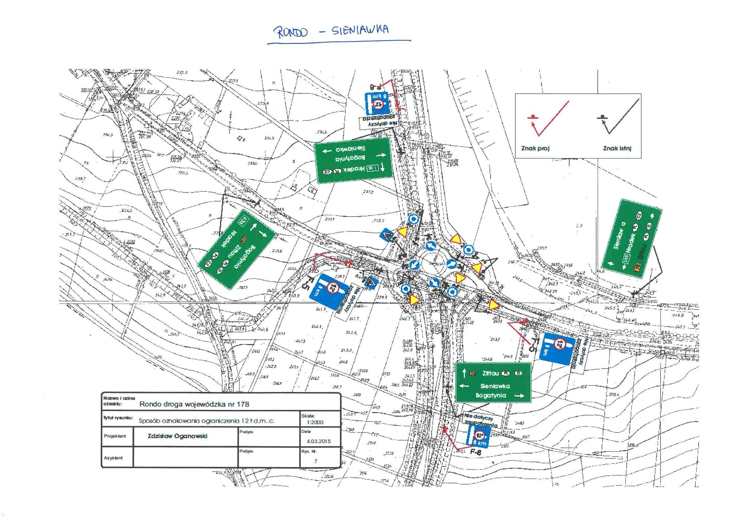 Mapka zmian organizacji ruchu w Bogatyni